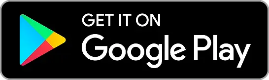 Een zwarte rechthoek met de tekst “Get it on Google Play” naast het Google Play-logo, een veelkleurige driehoek. Het ontwerp is modern en digitaal